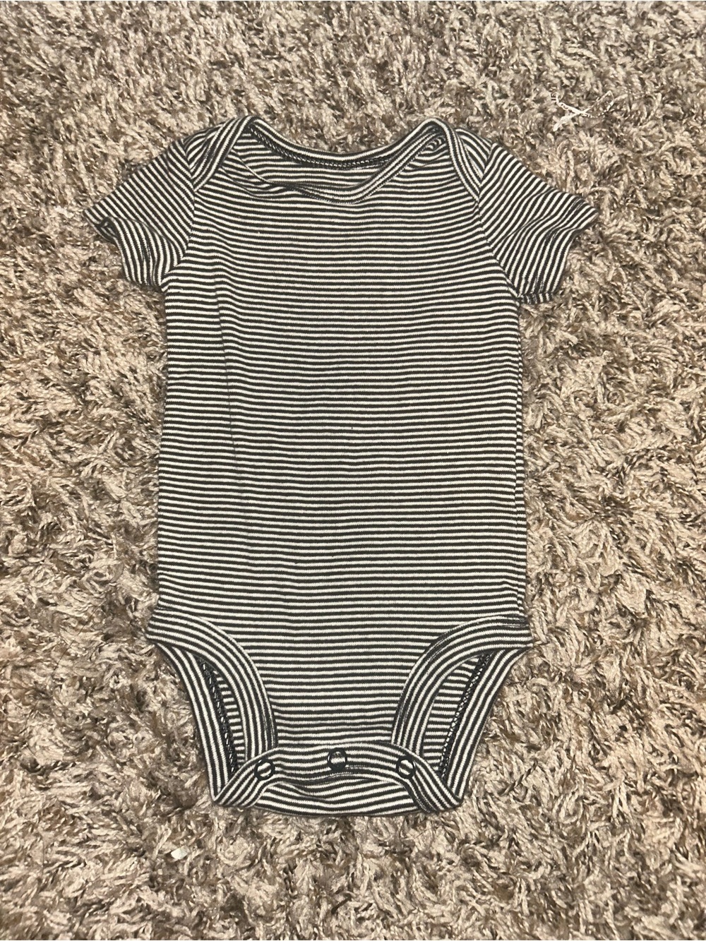Striped Black and White Cotton Baby One-Piece Bodysuit